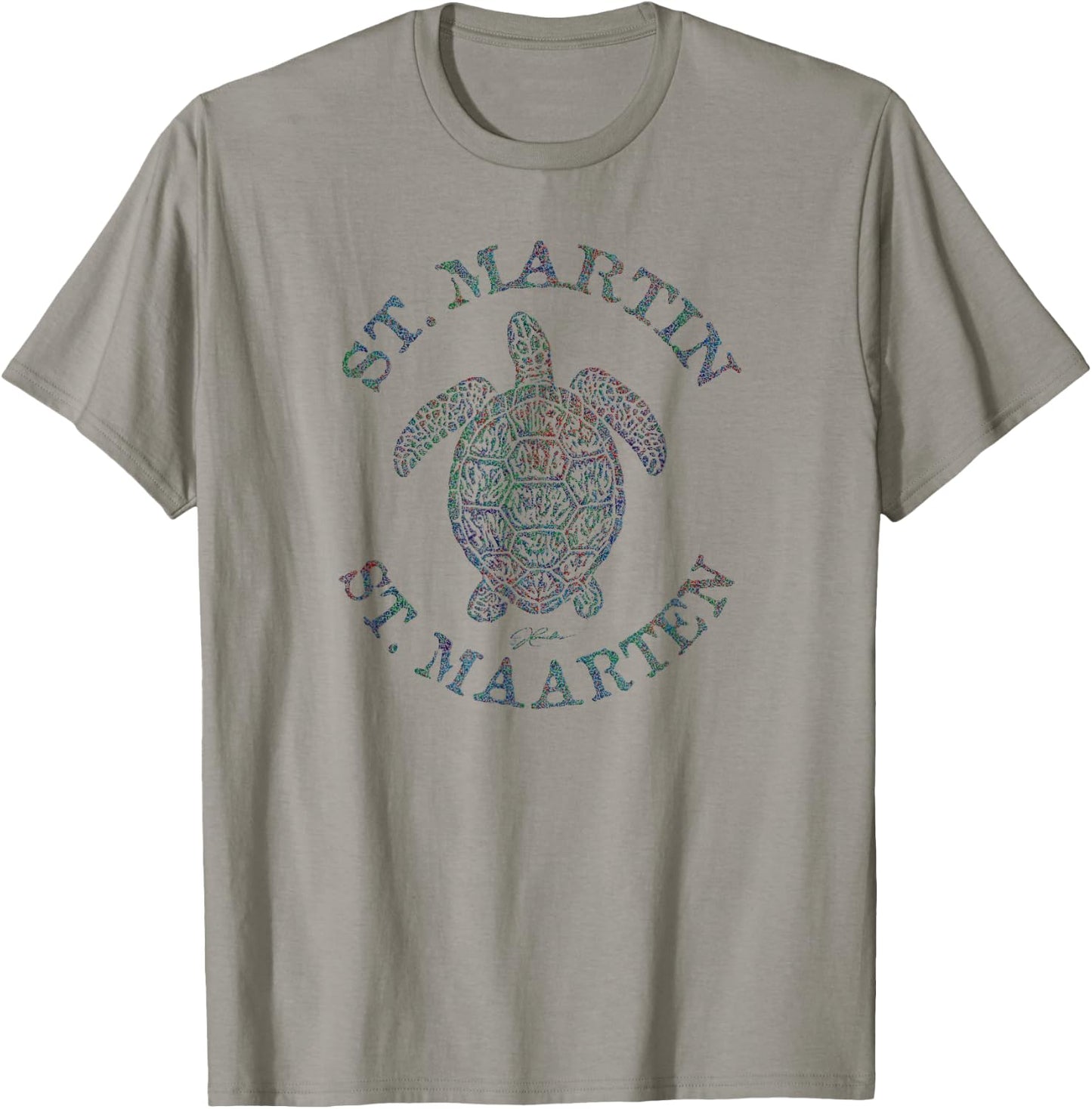 JCombs: St. Martin/St. Maarten Sea Turtle (Distressed) T-Shirt - T-Shirt | Sand