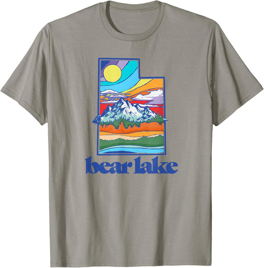Bear Lake Utah Vintage Nature Outdoor Graphic T-Shirt - T-Shirt | Sand