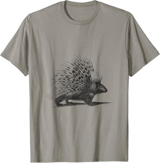 Cute Porcupine . Vintage Porcupine Animal T-Shirt - T-Shirt | Sand