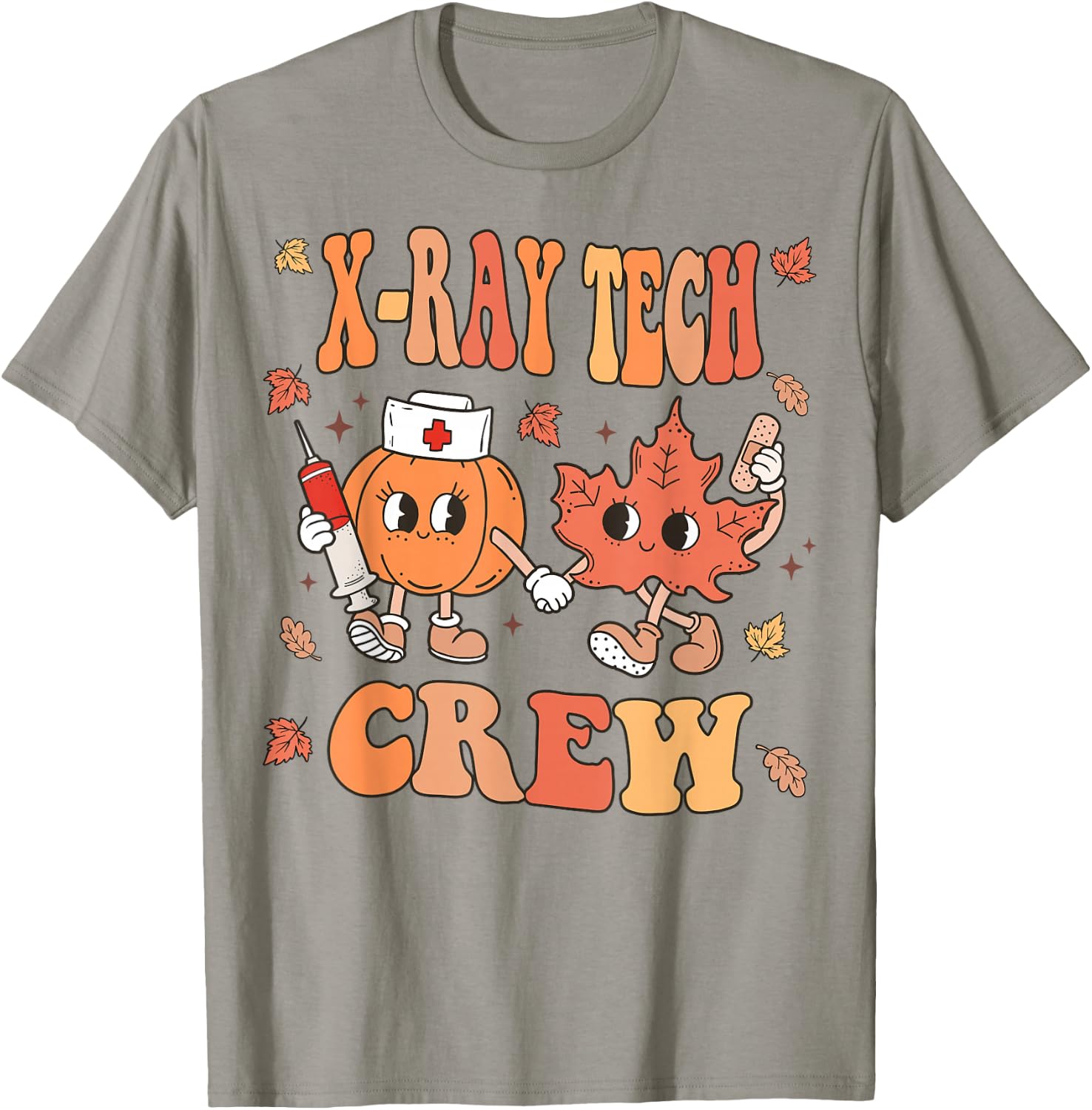 Retro Fall X-Ray Tech Crew Thanksgiving X-Ray Technologist T-Shirt - T-Shirt | Sand