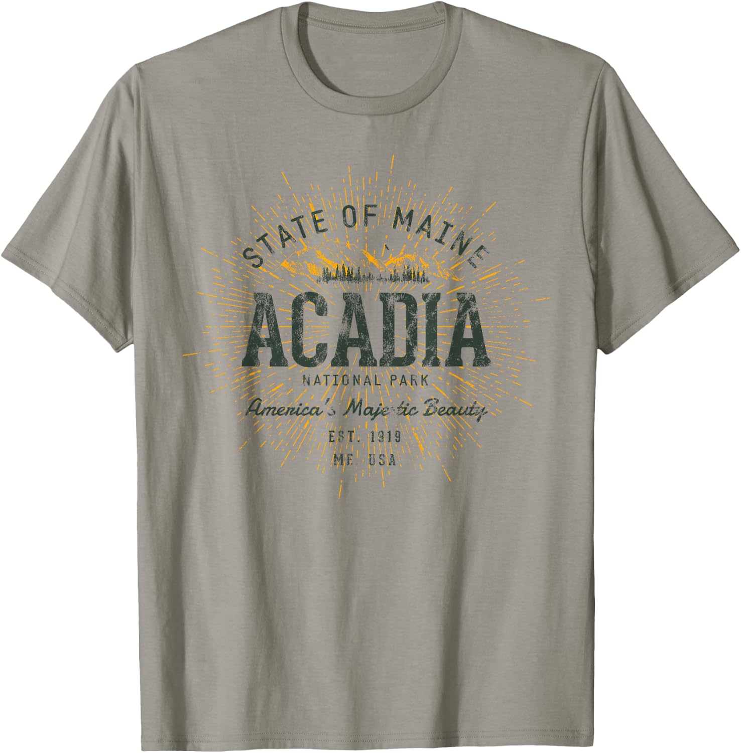 Retro Style Vintage Acadia National Park T-Shirt - T-Shirt | Sand