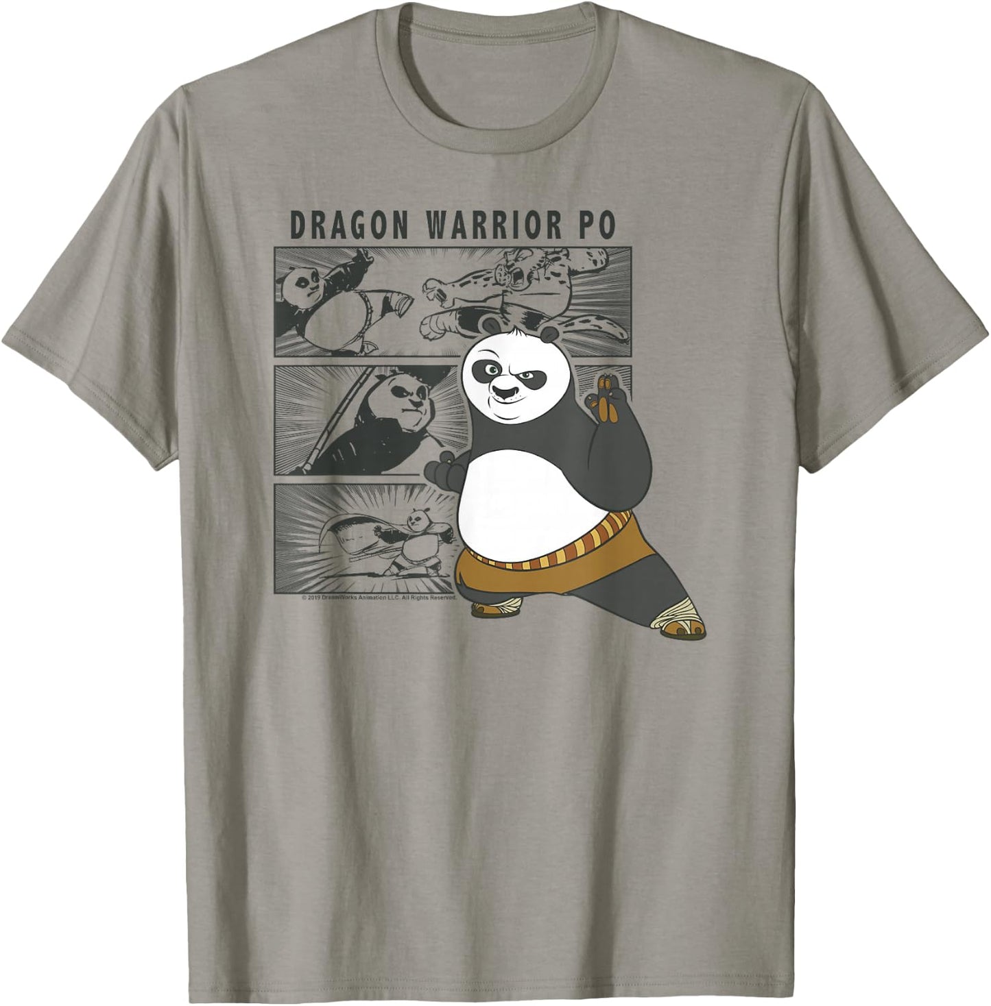 Kung Fu Panda Dragon Warrior Po Comic Panel Portrait T-Shirt - T-Shirt | Sand