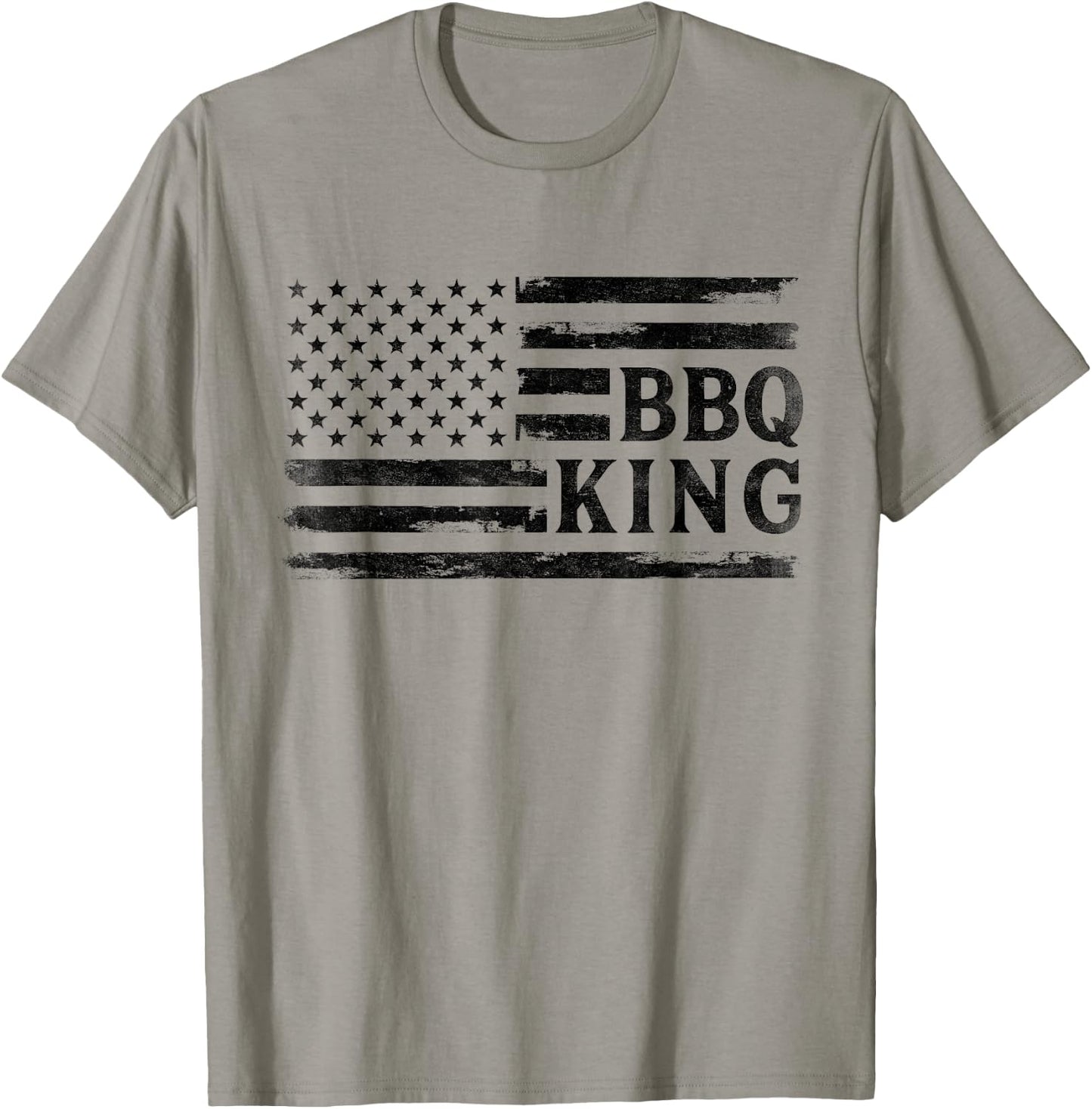 BBQ King Black USA Flag Father's Day Vintage Dad Papa T-Shirt - T-Shirt | Sand