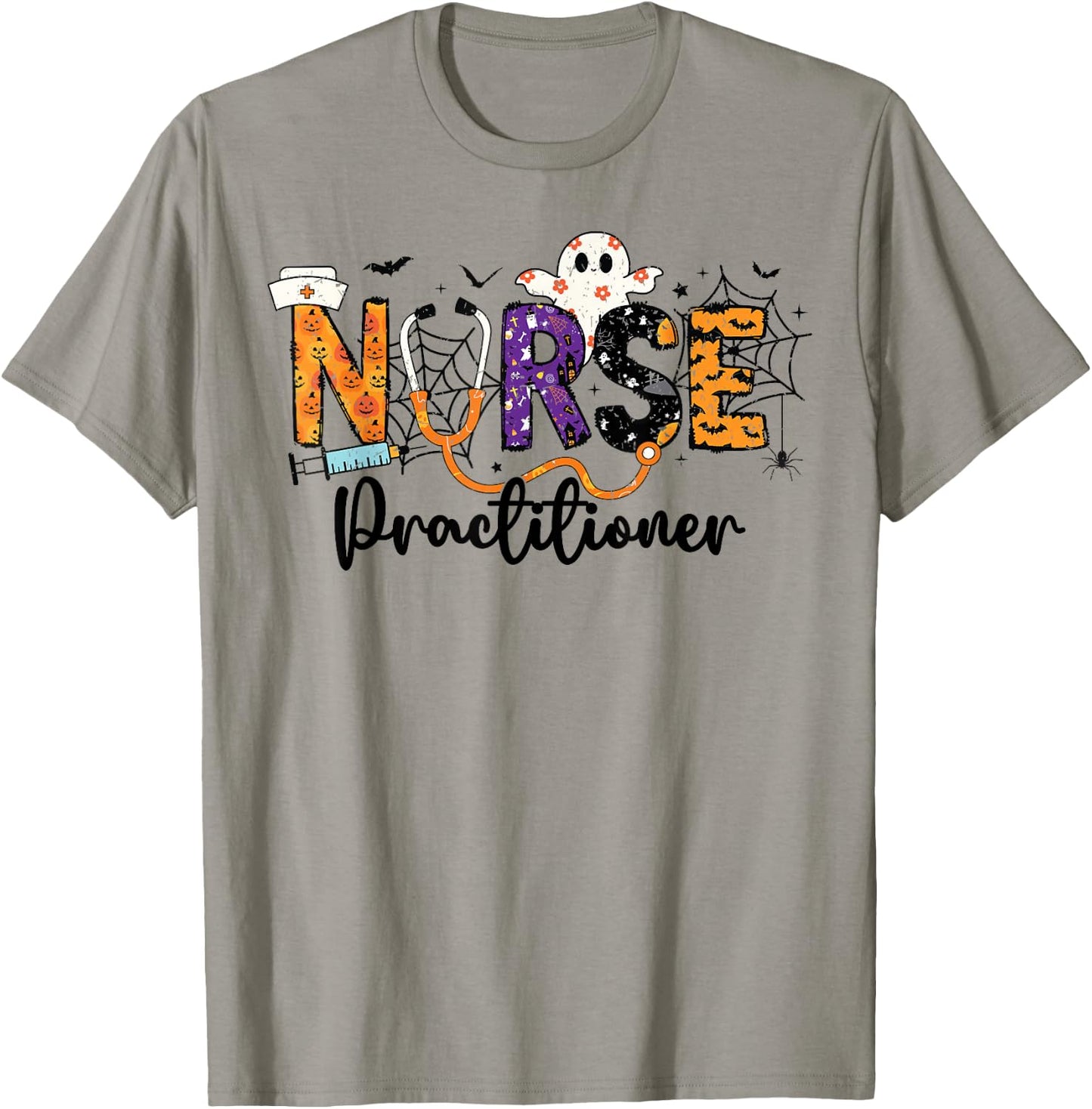 Practitioner Nurse NP Ghost Halloween Nursing Women Girls T-Shirt - T-Shirt | Sand