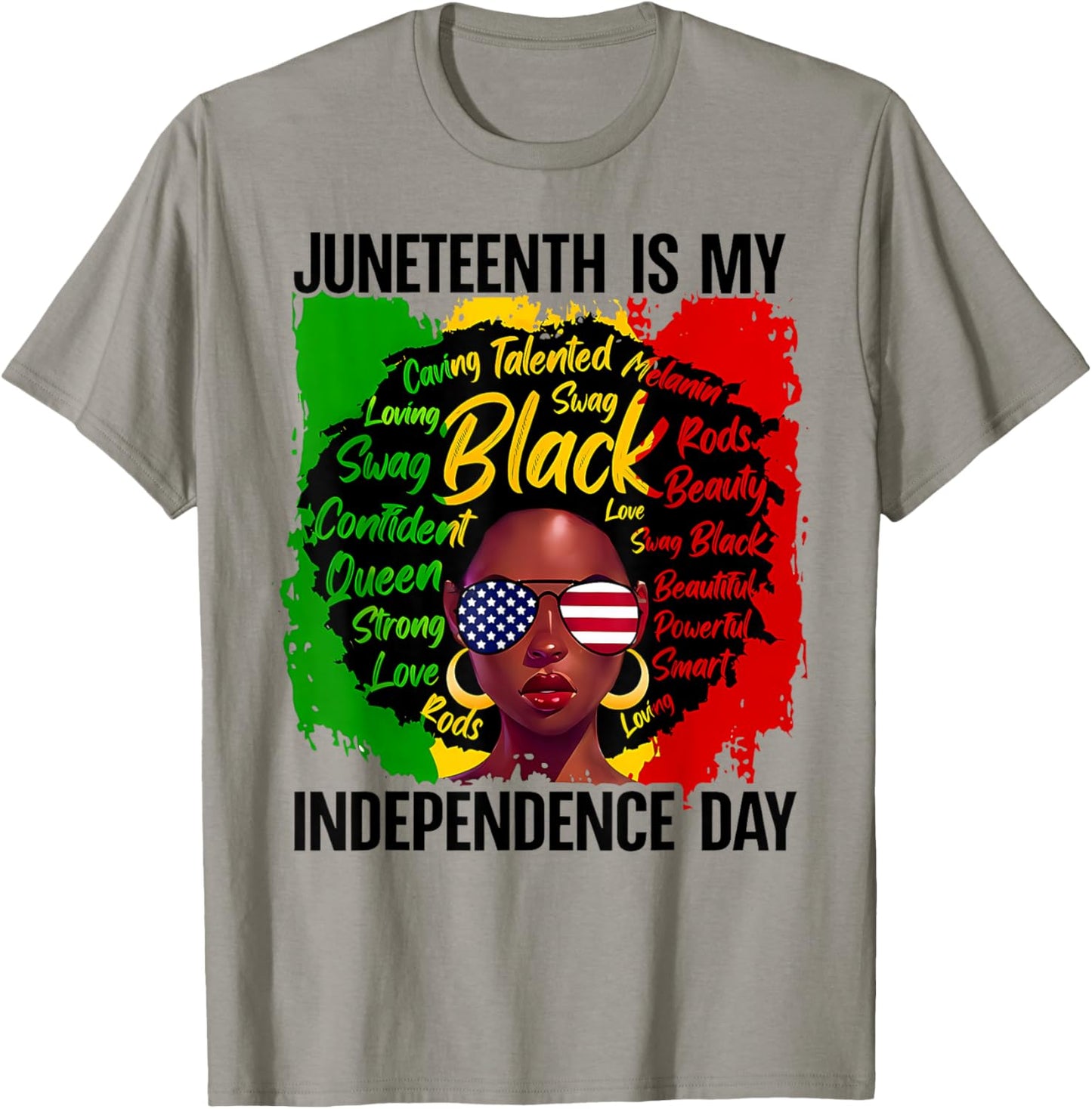 Juneteenth 1865 Freedom Day Black Women Girl African Afro T-Shirt - T-Shirt | Sand