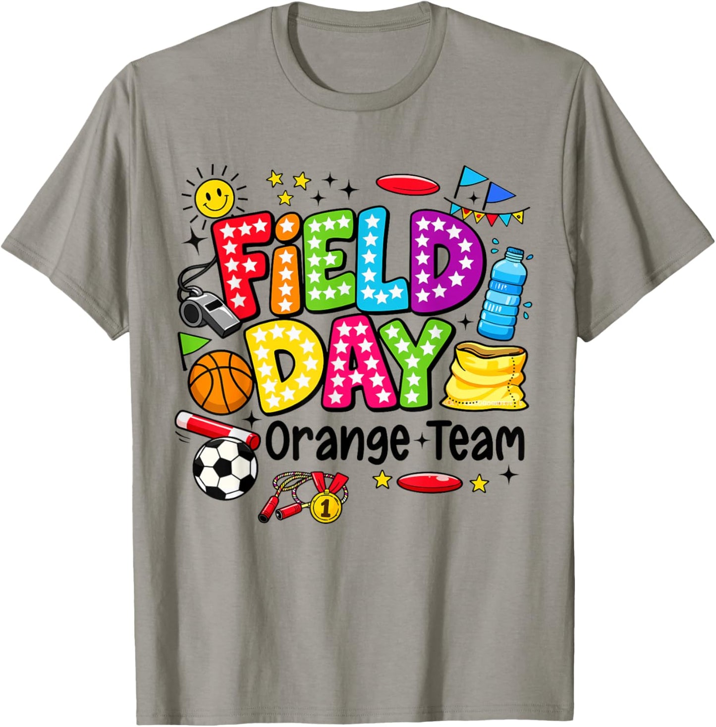 Field Day Orange Team Funny for Kids Teacher Field Day Games T-Shirt - T-Shirt | Sand