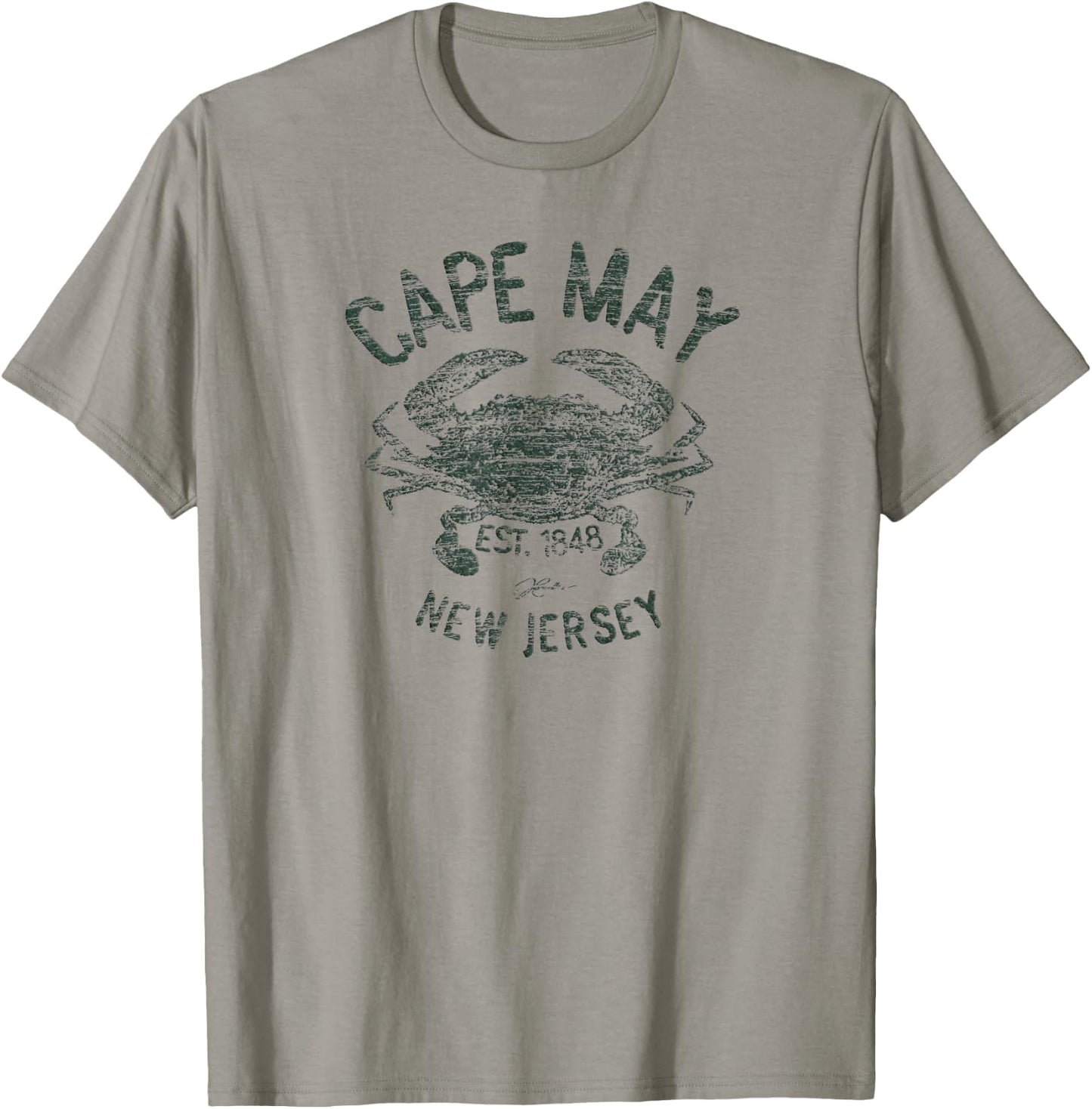 JCombs: Cape May, NJ, Est. 1848, Blue Crab T-Shirt - T-Shirt | Sand