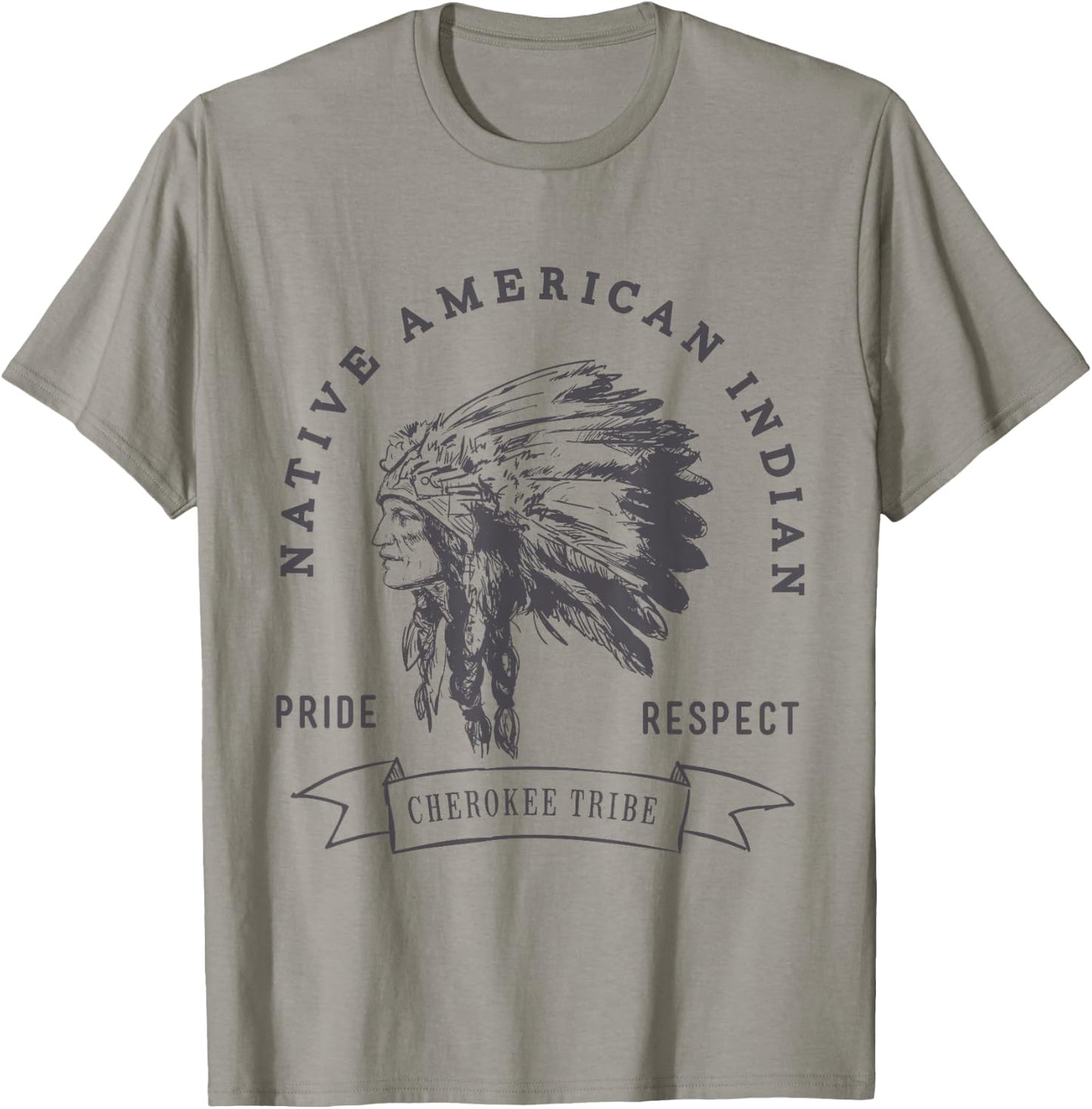 Cherokee Tribe Native American Indian Pride Respect Print T-Shirt - T-Shirt | Sand