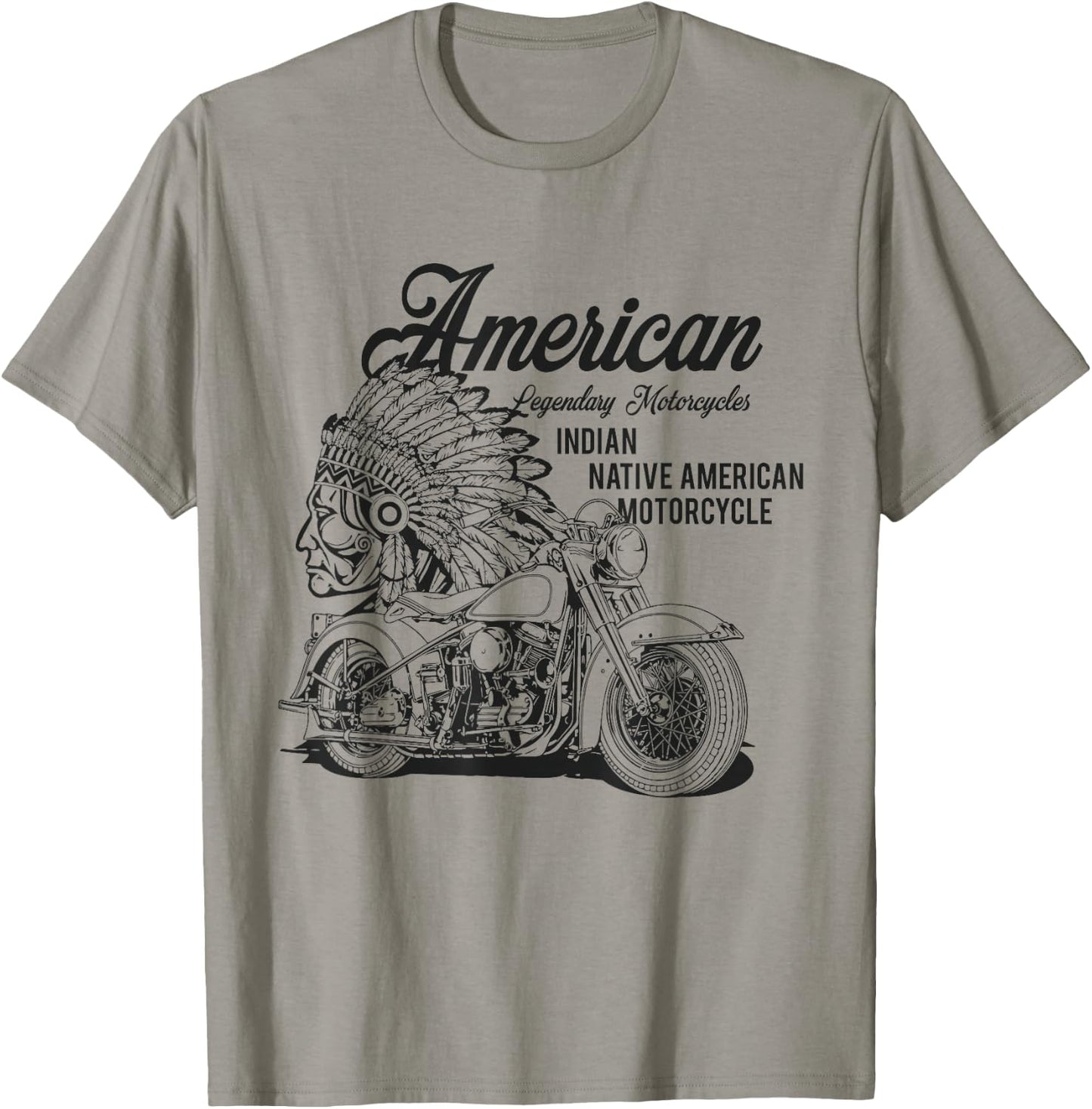 Indian Native American Motorcycle Bikers Gift T-Shirt - T-Shirt | Sand