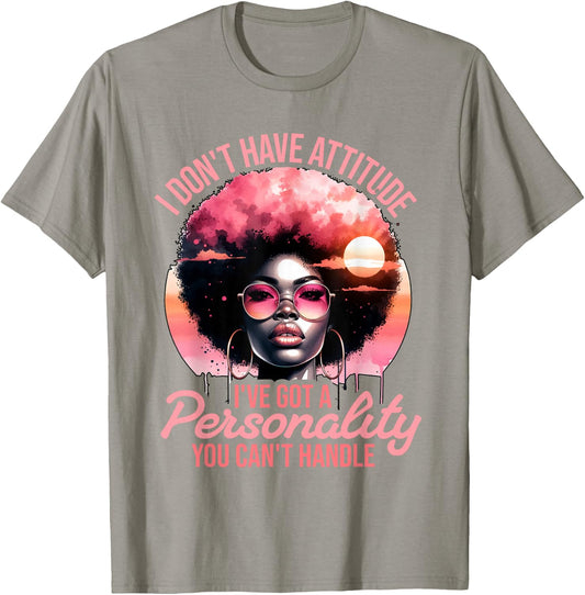 Afro Women Black Pride African American Girl Women Melanin T-Shirt - T-Shirt | Sand