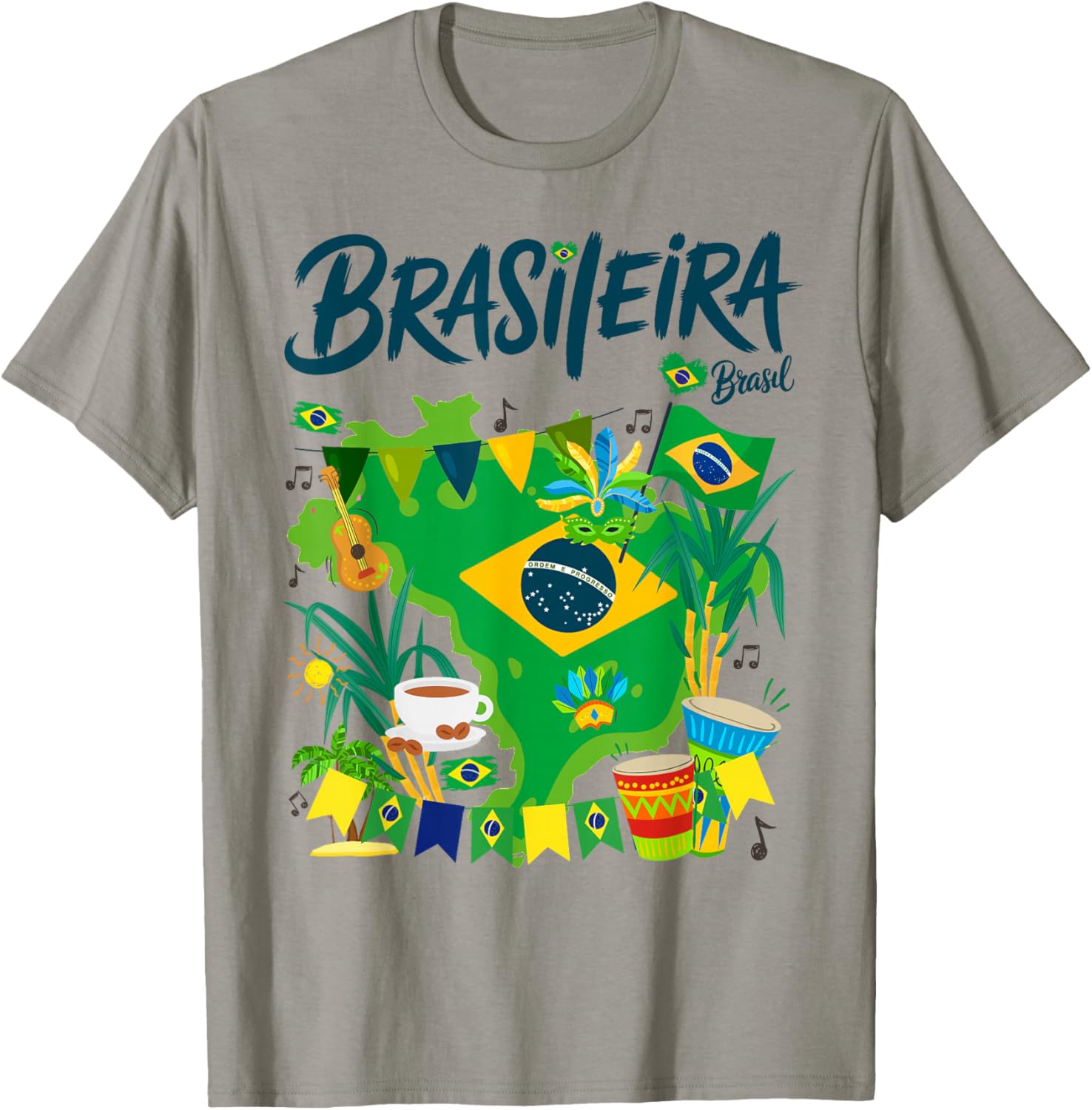 Brasil Flag Outfit Idea Brazilian Brasileira Theme T-Shirt - T-Shirt | Sand