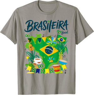Brasil Flag Outfit Idea Brazilian Brasileira Theme T-Shirt - T-Shirt | Sand