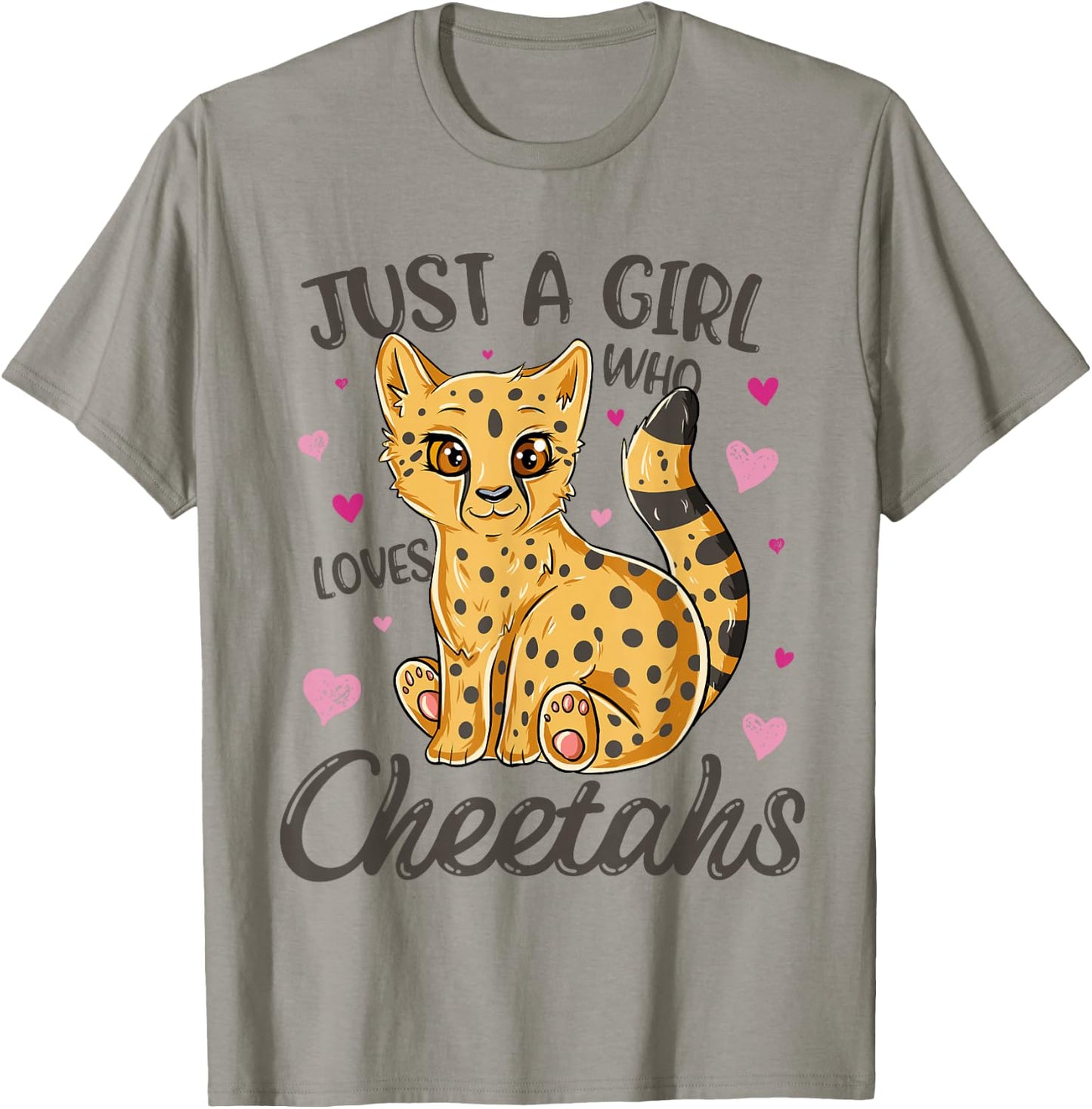 Just A Girl Who Loves Cheetahs Women Cheetah Cat Lover T-Shirt - T-Shirt | Sand