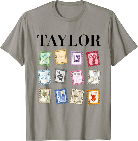 Taylor Groovy Name Stamps 80's Vintage Birthday Girls T-Shirt - T-Shirt | Sand