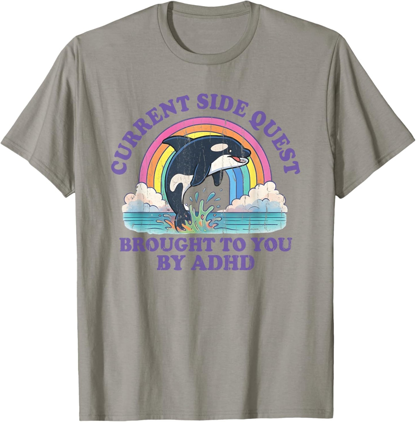 Current Side Quest Brought To You By ADHD T-Shirt - T-Shirt | Sand