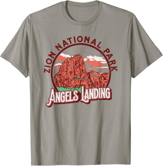 Angels Landing Zion National Park Vintage Graphic T-Shirt - T-Shirt | Sand