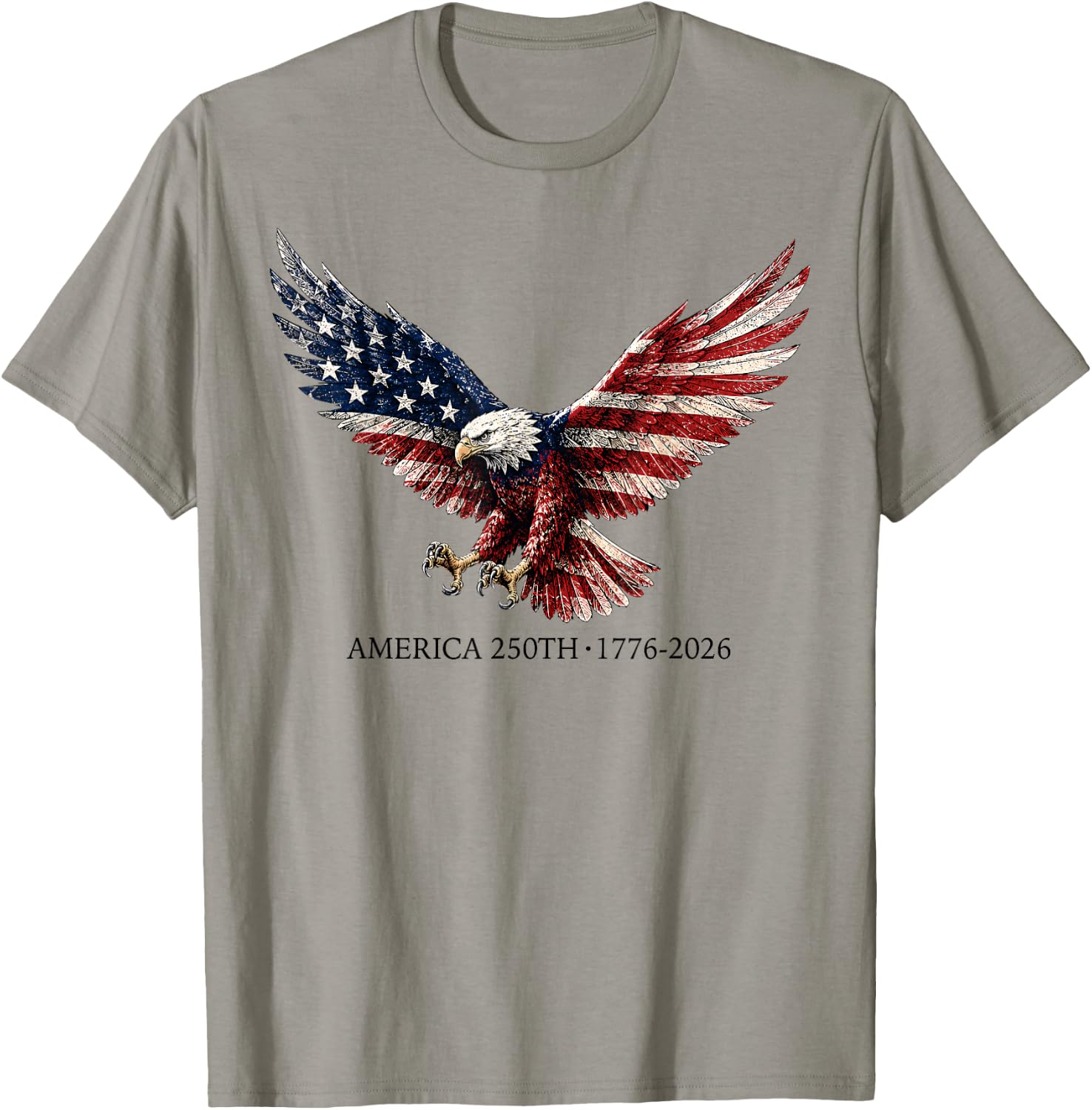 250 America Years 1776 2026 Eagle USA Flag 250th Birthday T-Shirt - T-Shirt | Sand