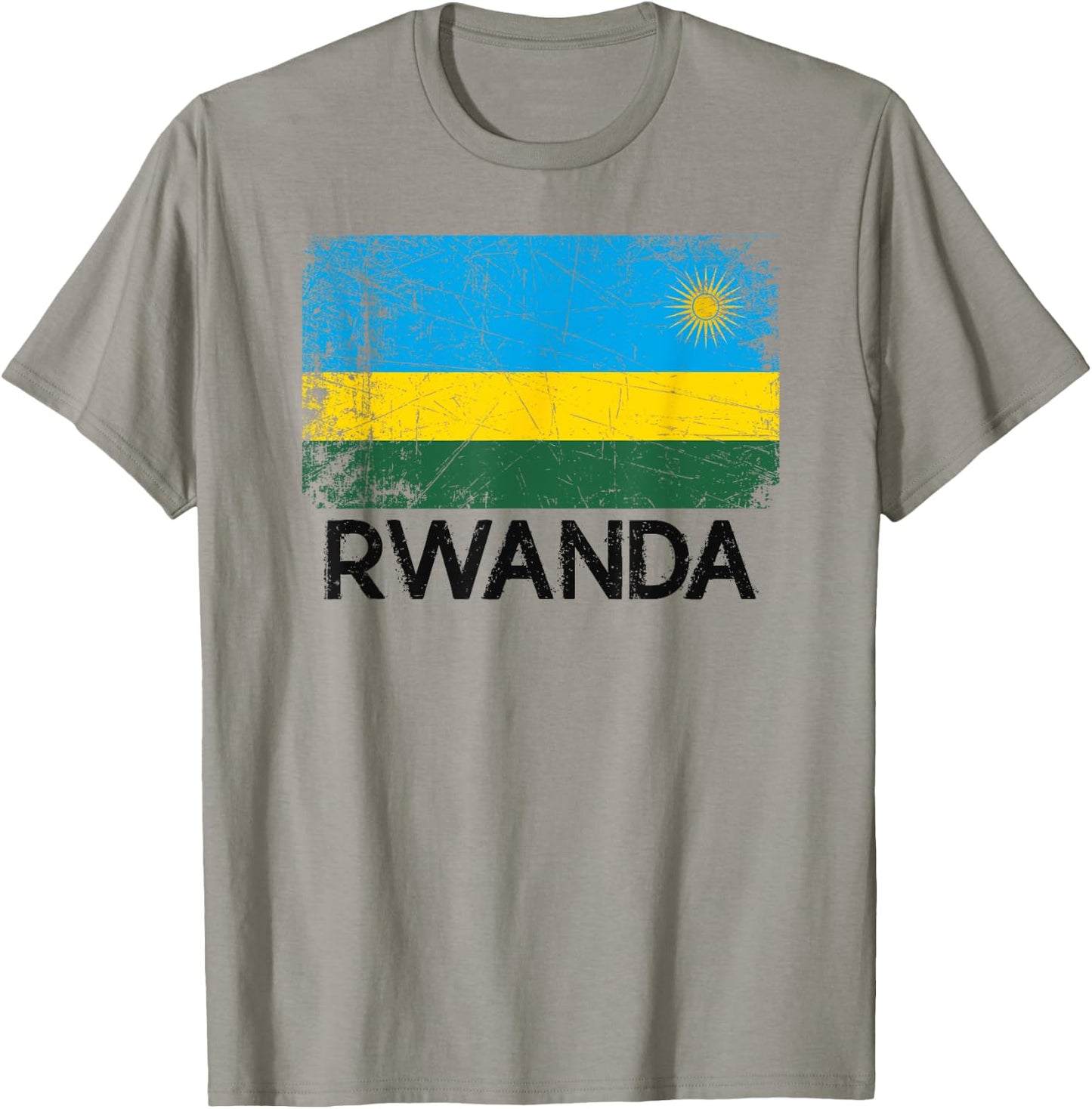 Rwandan Flag | Vintage Made In Rwanda Gift T-Shirt - T-Shirt | Sand