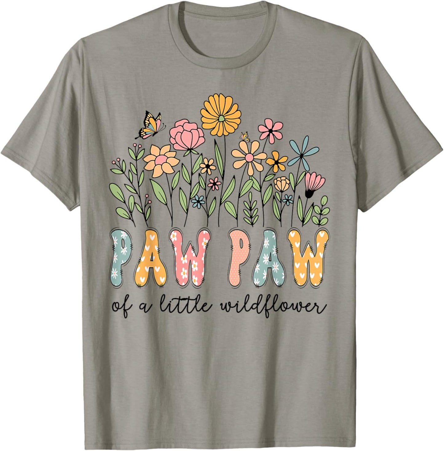 Paw Paw Of The Little Wildflower Baby Birthday Floral T-Shirt - T-Shirt | Sand