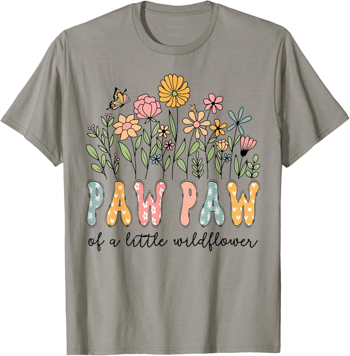 Paw Paw Of The Little Wildflower Baby Birthday Floral T-Shirt - T-Shirt | Sand