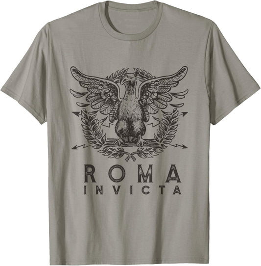 History Of Ancient Rome SPQR Roman Eagle Roma Invicta T-Shirt - T-Shirt | Sand