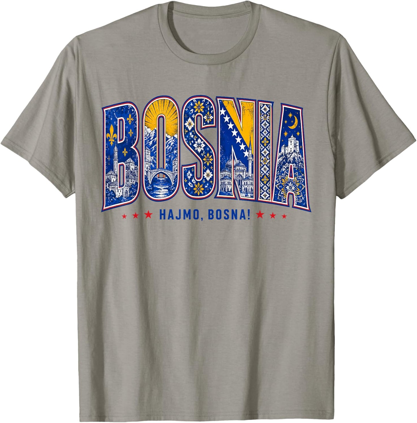 Bosnia Hajmo Bosna Pride Heritage Graphic T-Shirt - T-Shirt | Sand