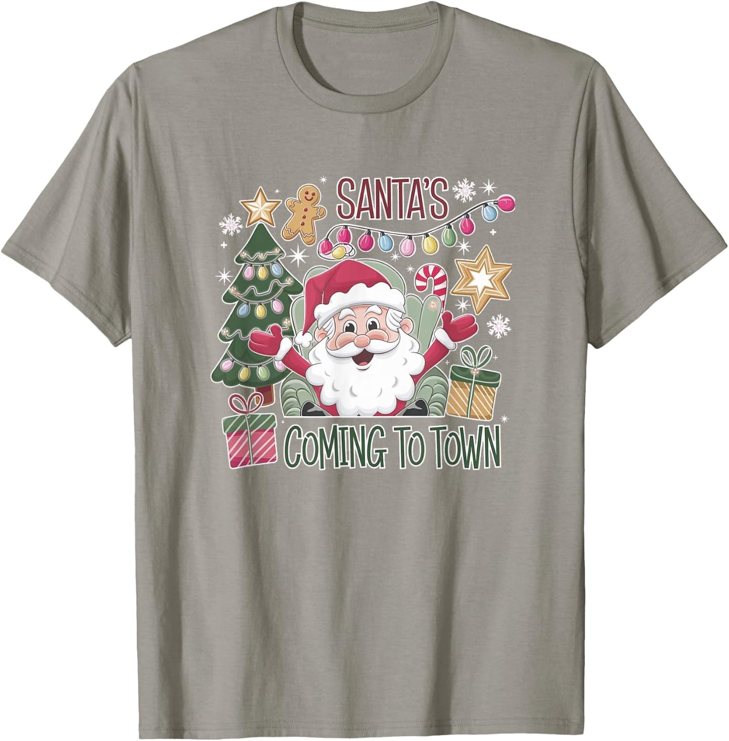 Santa's coming to town T-Shirt - T-Shirt | Sand