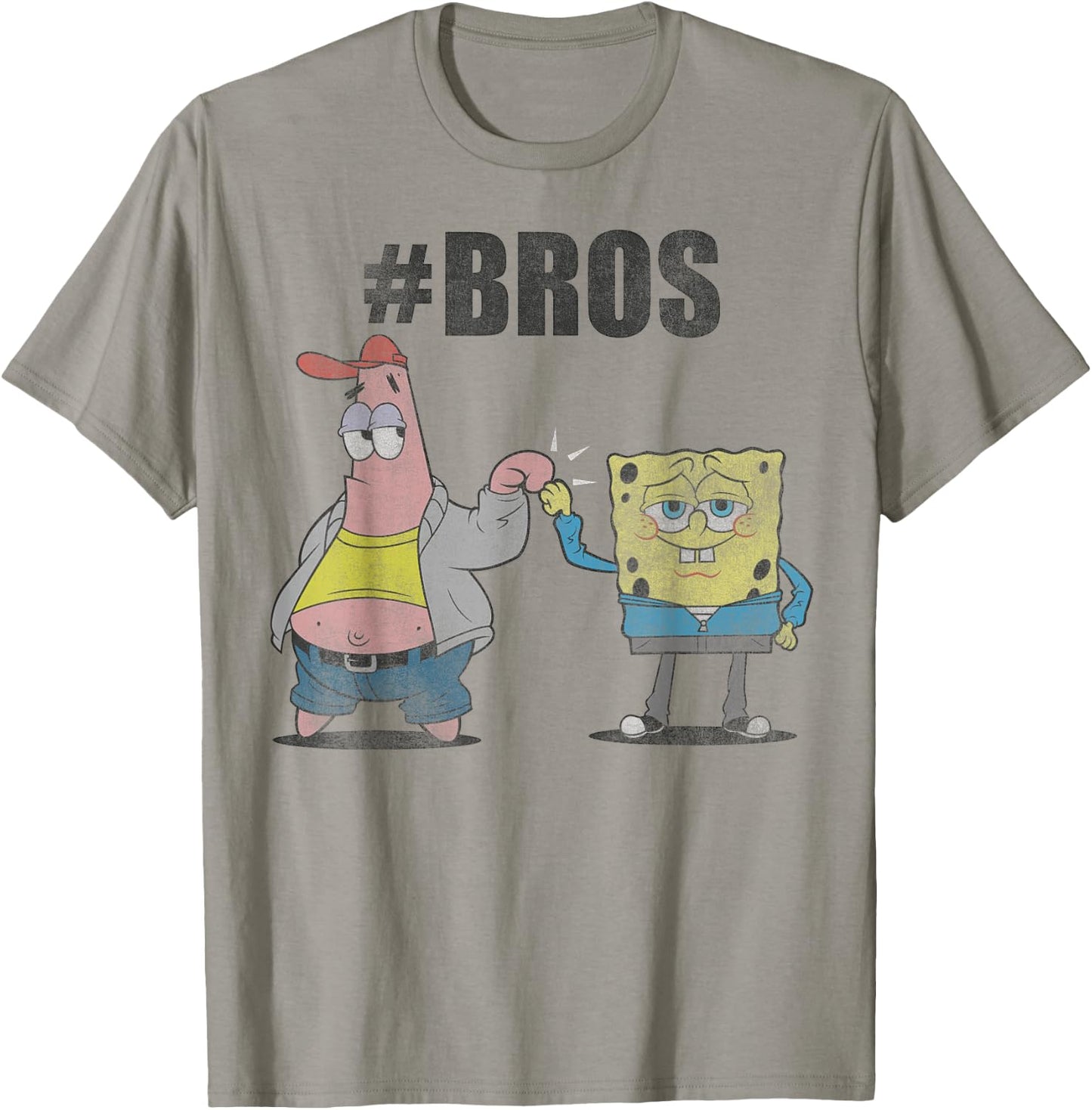 Spongebob Squarepants And Patrick Hashtag Bros Funny T-Shirt - T-Shirt | Sand