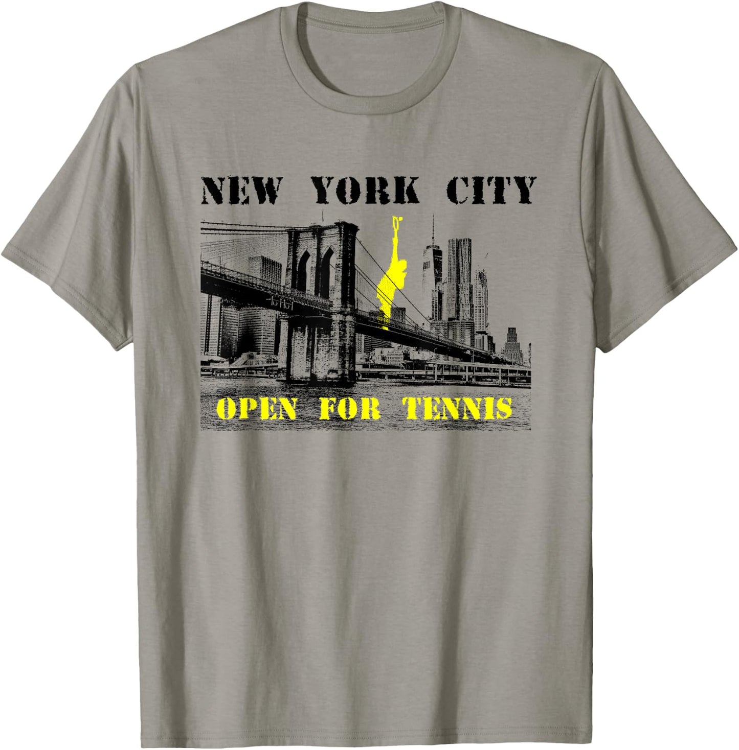 New York Open for Tennis | NYC Skyline Tennis T-Shirt - T-Shirt | Sand