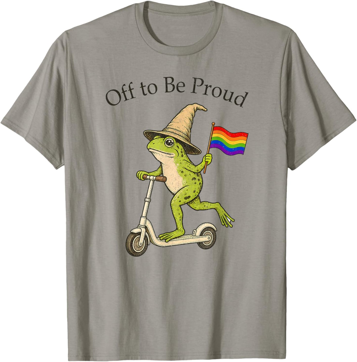Funny Off to Be Proud LGBTQ Frog Pride Month Rainbow Flag T-Shirt - T-Shirt | Sand