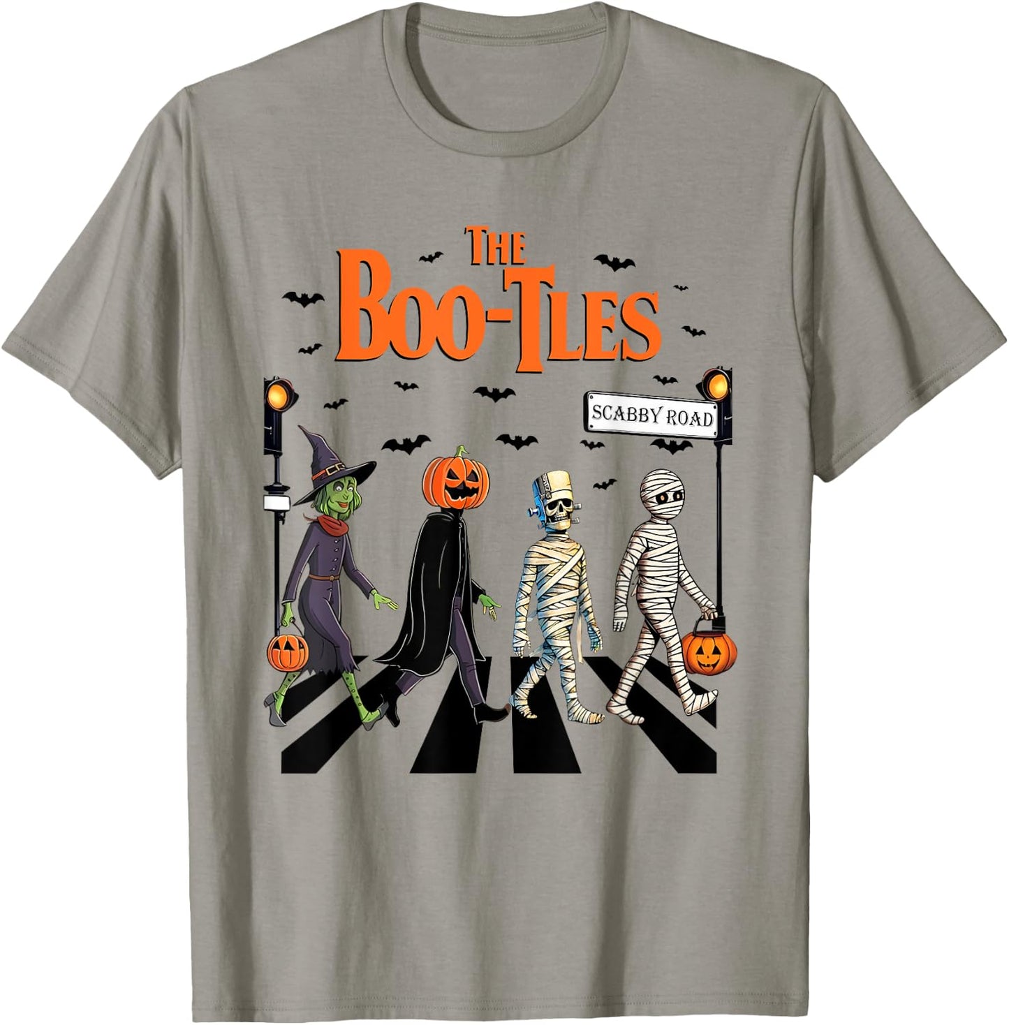 Boo-tles Halloween, Scary Road Spooky, Trick Or Treat Party T-Shirt - T-Shirt | Sand
