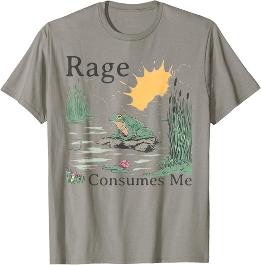 Rage Consumes Me Frog Frog Pond T-Shirt - T-Shirt | Sand