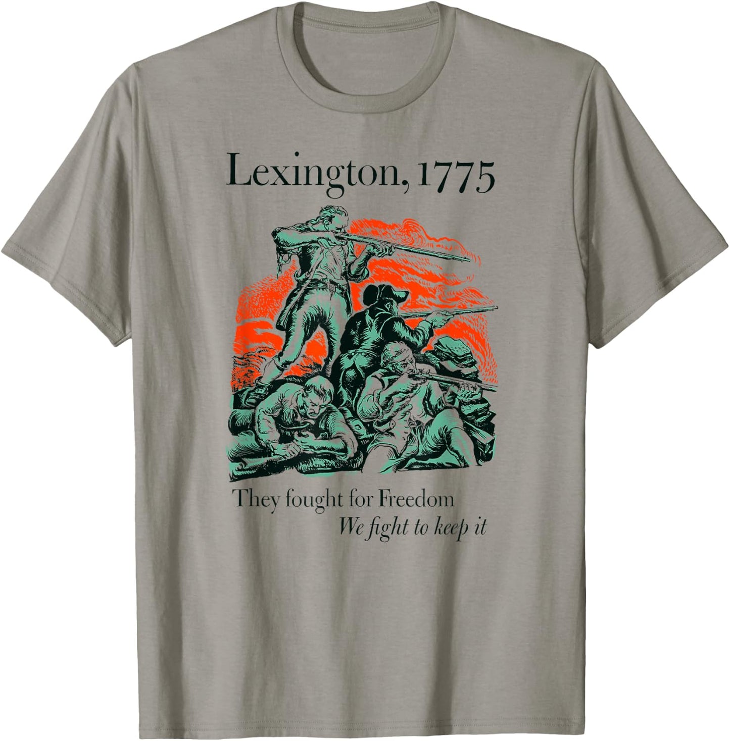 USA Patriotic Vintage Battle of Lexington Revolutionary War T-Shirt - T-Shirt | Sand
