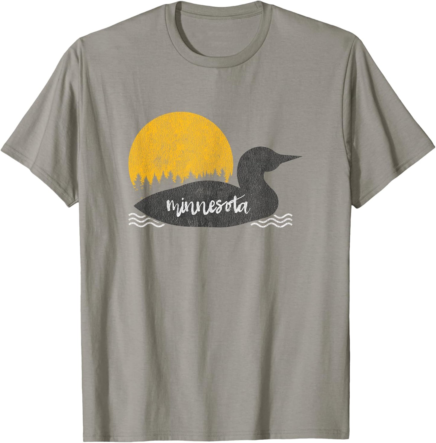 Vintage Minnesota Minnesota State Bird Loon Gift T-Shirt - T-Shirt | Sand