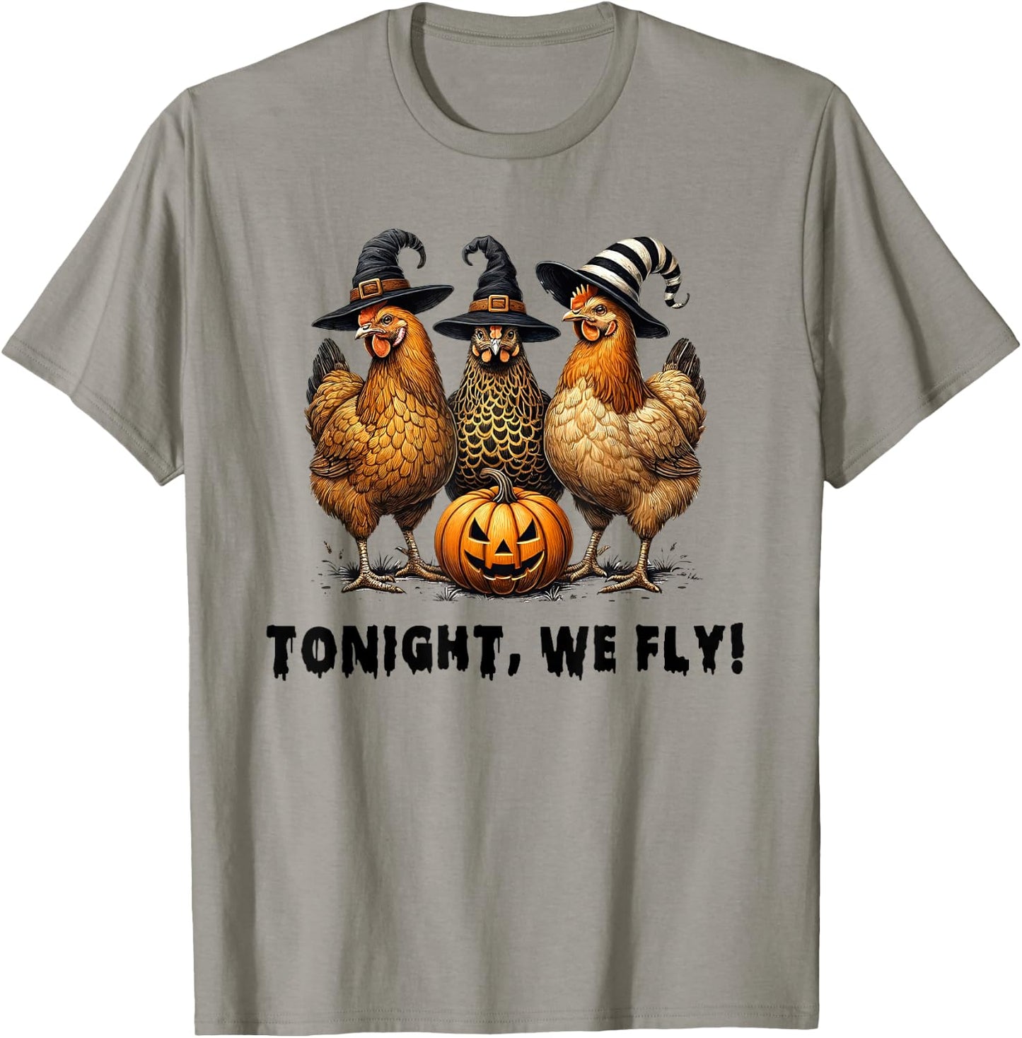Tonight We Fly Funny Chicken Halloween Costume Spooky Season T-Shirt - T-Shirt | Sand