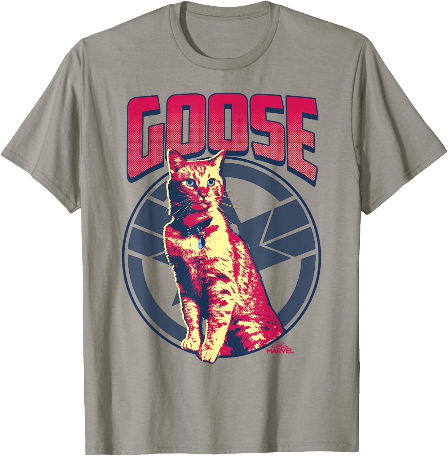 Captain Marvel Goose Tonal Portrait Symbol Graphic T-Shirt - T-Shirt | Sand