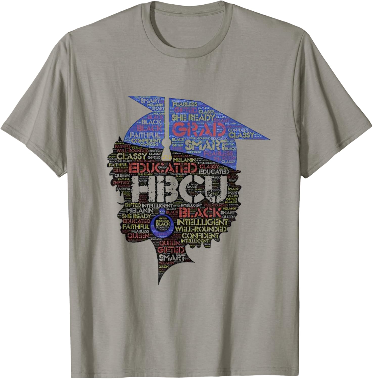 Black Girls Magic: HBCU College Graduate Cute Afro Words T-Shirt - T-Shirt | Sand