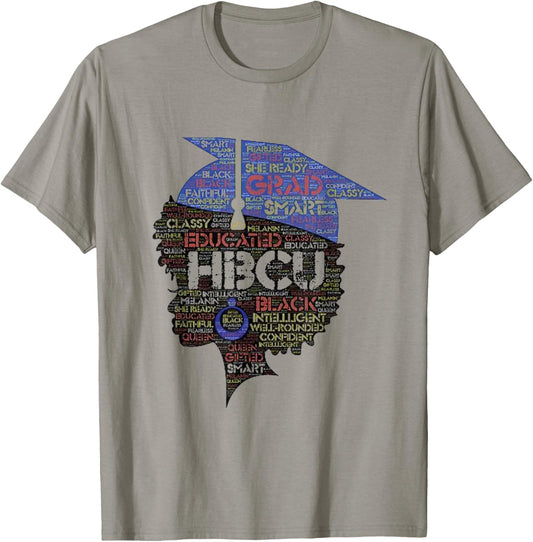 Black Girls Magic: HBCU College Graduate Cute Afro Words T-Shirt - T-Shirt | Sand