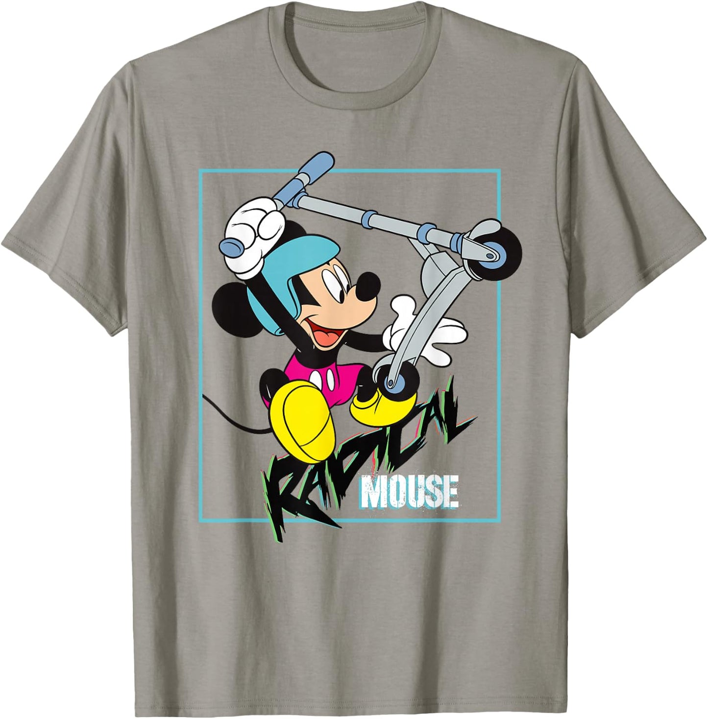 Disney Mickey Radical Mouse 90s Retro Scooter T-Shirt - T-Shirt | Sand