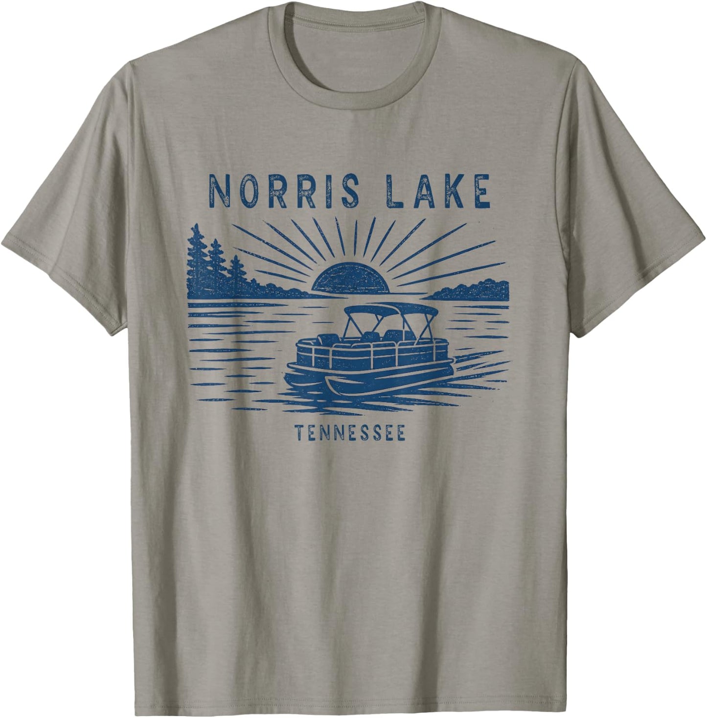 Vintage Norris Lake Tennessee Outdoors Vacation T-Shirt - T-Shirt | Sand