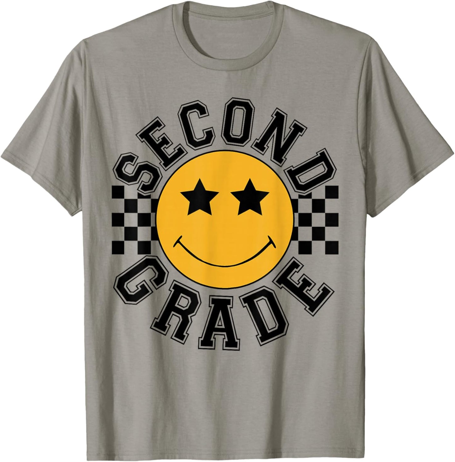 Retro Second Grade Smile Face Back To School Teacher Student T-Shirt - T-Shirt | Sand