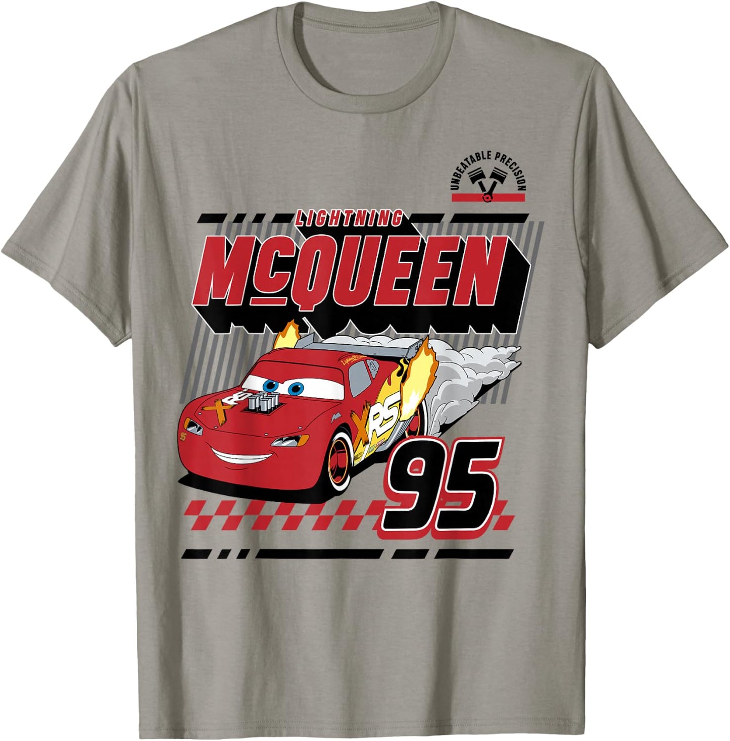 Disney Pixar Cars Lightning McQueen Retro 95 Poster T-Shirt - T-Shirt | Sand