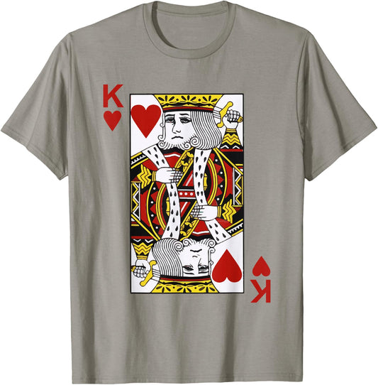 King of hearts Blackjack Cards Poker 21 K T-Shirt - T-Shirt | Sand