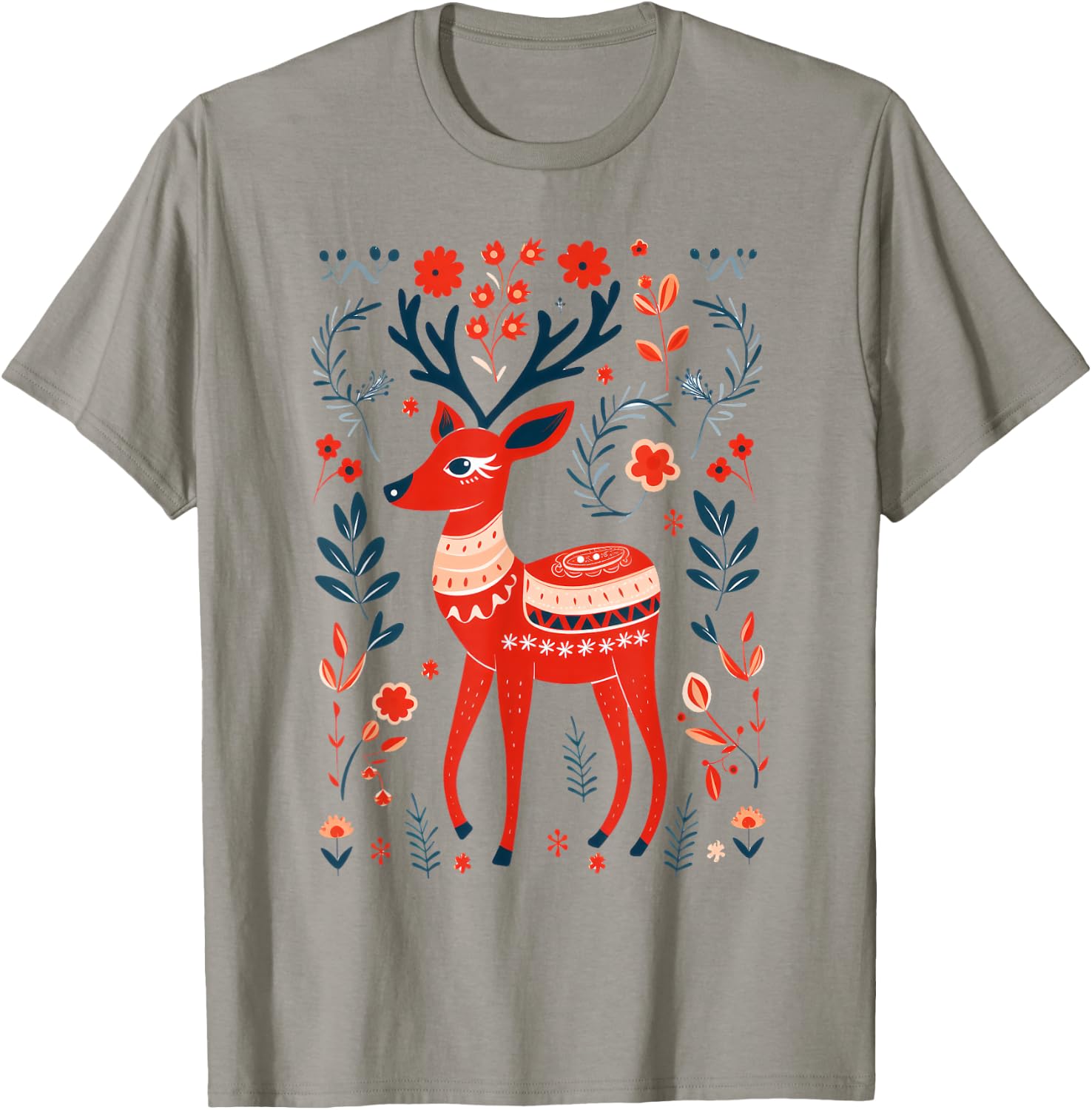 Boho Scandinavian Deer Matching Family Christmas T-Shirt - T-Shirt | Sand