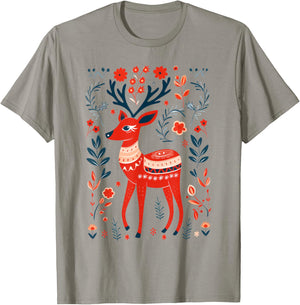 Boho Scandinavian Deer Matching Family Christmas T-Shirt - T-Shirt | Sand