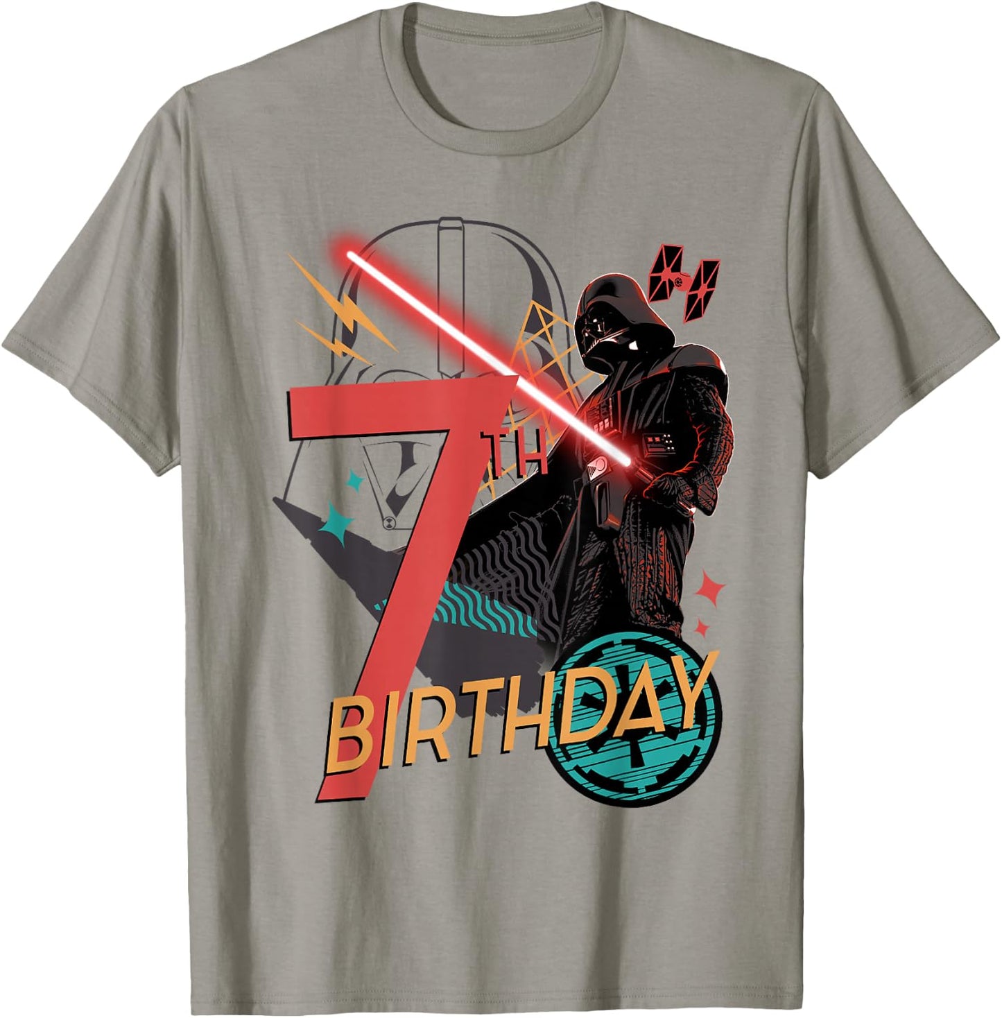 Star Wars Darth Vader 7th Birthday Abstract Background T-Shirt - T-Shirt | Sand