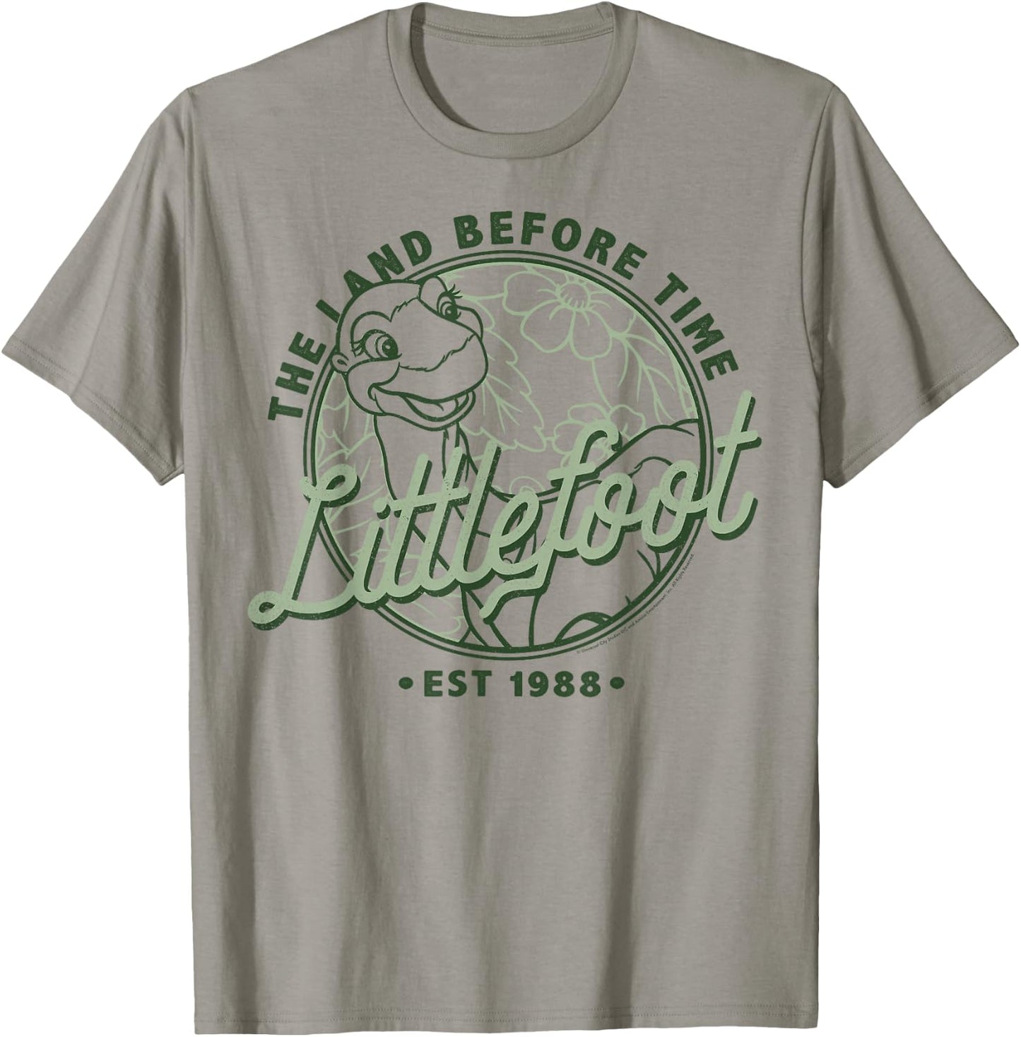 Land Before Time Littlefoot Floral Logo T-Shirt - T-Shirt | Sand