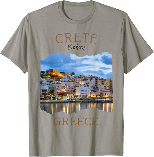 Greek Island Crete Greece featuring Rethimno Town Harbour T-Shirt - T-Shirt | Sand