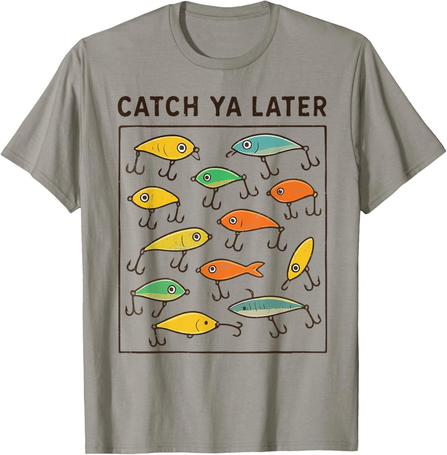 Boys Catch Ya Later Fishing Lure Funny Fisherman Youth Kids T-Shirt - T-Shirt | Sand