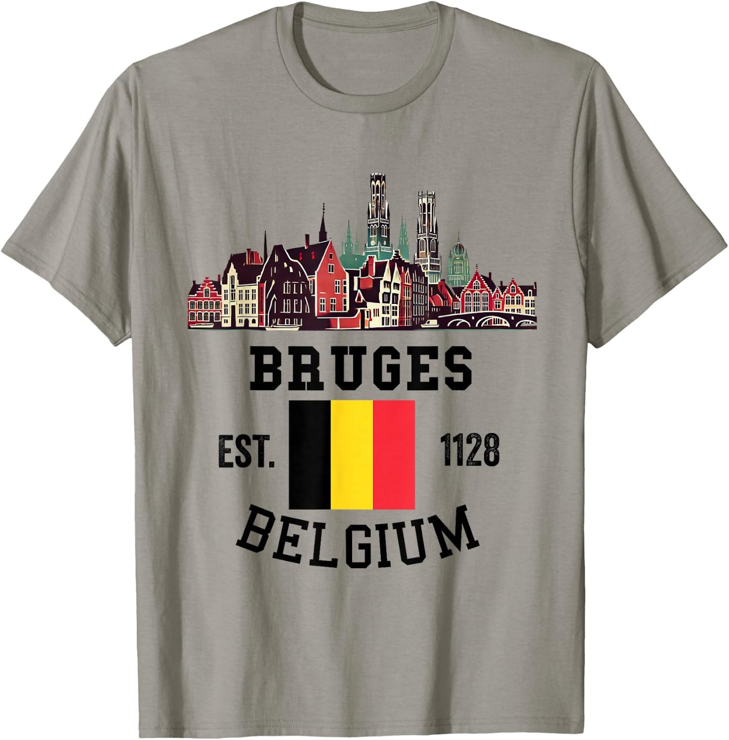 Bruges Belgium Souvenir Vacation Men Women Belgian Pride T-Shirt - T-Shirt | Sand